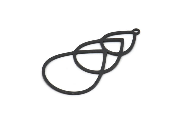 Siyah Damla Şeklinde Tılsım, 1 Döngülü 8 Oksitlenmiş Siyah Pirinç Damla Şeklinde Tılsım, Bulgular (39x19x0,60 mm) SMP0144 A5756