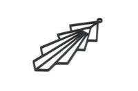 Black Diamond Charm, 4 Oxidized Black Brass Diamond Shaped Charms With 1 Loop, Pendant Findings (44x16x0.80mm) SMP1106 A6281