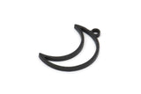 Siyah Ay Tılsımı, 1 Döngülü 24 Oksitlenmiş Siyah Pirinç Hilal Tılsımı (17x5x1mm) A3768