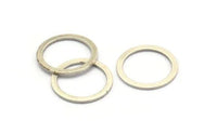 18mm Circle Connectors, 12 Antique Silver Plated Brass Circle Connectors (18x2x1mm) A3687