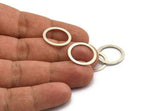 18mm Circle Connectors, 12 Antique Silver Plated Brass Circle Connectors (18x2x1mm) A3687