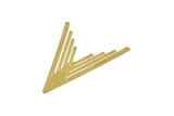 Brass Triangle Charm, 8 Raw Brass Triangle Pendants With 2 Holes, Earrings, Findings (59x48x0.50mm) D1222