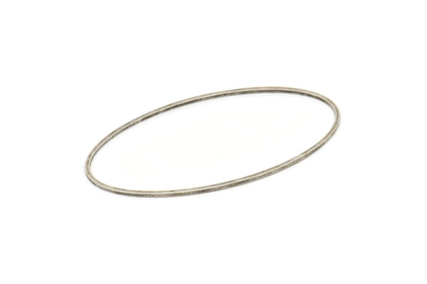 Gümüş Oval Bağlantı Parçası, 8 Antik Gümüş Kaplamalı Pirinç Oval Şekilli Halka (27x54x0,80 mm) BS 2332