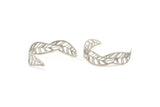 Silver Bracelet Blank, Antique Silver Plated Brass Flat Bracelet With 2 Holes, Leaf Bracelet Findings (145x18x0.80mm) SMP0844 A3208