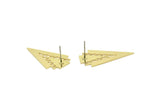 Brass Triangle Earring, 6 Raw Brass Triangle Stud Earrings (34x19x0.60mm) A5771