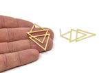 Brass Triangle Earring, 2 Raw Brass Triangle Stud Earrings (46x29x0.60mm) A5943