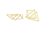 Brass Triangle Earring, 2 Raw Brass Triangle Stud Earrings (46x29x0.60mm) A5943