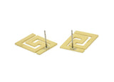 Earring Studs, 6 Raw Brass -  Stud Earrings - Brass Earrings - Earrings (20x15x0.60mm) A5728