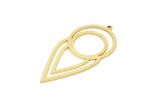 Brass Geometric Charm, Raw Brass Geometric Charms With 1 Loop, Findings (40x19x0.80mm) SMP1586