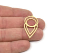 Brass Geometric Charm, Raw Brass Geometric Charms With 1 Loop, Findings (40x19x0.80mm) SMP1586