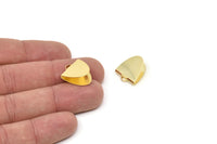 Gold Ribbon Crimp, 4 Gold Plated Brass Ribbon Crimp Ends With 1 Loop, Findings (18x15.5mm) E021