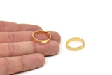 Gold Smooth Ring, 4 Gold Plated Brass Adjustable Smooth Rings, Ring Settings (21x4mm) A2569