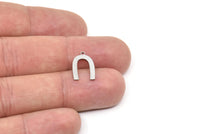 Steel Charm, Stainless Steel, Steel Pendants, Charm Pendants, U Shaped Charms, Steel Semi Circle Charms With 1 Loop (15x10x0.80mm) SMP2217