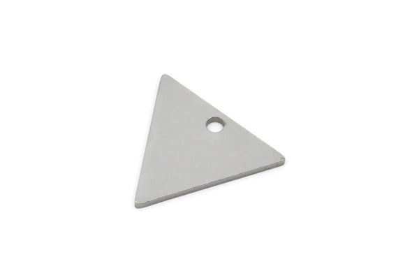 Steel Triangle Charm, Stainless Steel Tiny Triangle Charms With 1 Hole, Findings (12x14x0.80mm) SMP2218