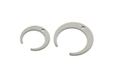 Steel Moon Charm, Stainless Steel Crescent Moon Charms With 1 Hole, Blanks, Findings (14/19x0.80mm) SMP2222