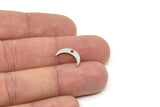 Steel Moon Charm, Stainless Steel Crescent Moon Charms With 1 Hole, Blanks, Findings (9/12x0.80mm) SMP2223