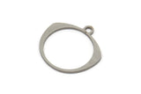 Steel Round Charm, Stainless Steel Round Charms With 1 Loop, Blanks, Findings (15/19x0.80mm) SMP2224