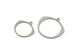 Steel Round Charm, Stainless Steel Round Charms With 1 Loop, Blanks, Findings (15/19x0.80mm) SMP2224
