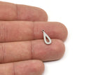 Steel Drop Charm, Stainless Steel Drop Charms With 1 Loop, Findings (15/20x0.80mm) SMP2225