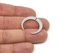 Steel Moon Charm, Stainless Steel Crescent Moon Charms With 2 Holes, Blanks, Findings (26/28x0.80mm) SMP2226