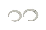 Steel Moon Charm, Stainless Steel Crescent Moon Charms With 2 Holes, Blanks, Findings (26/28x0.80mm) SMP2226