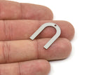 Steel Charm, Stainless Steel, Steel Pendants, U Shaped Charms, Steel Semi Circle Charms With 1 Hole (25/28/30x0.80mm) SMP2227