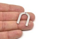 Steel Charm, Stainless Steel, Steel Pendants, U Shaped Charms, Steel Semi Circle Charms With 1 Hole (25/28/30x0.80mm) SMP2227