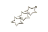 Steel Star Charm, Stainless Steel Star Charms With 1 Loop, Charm Pendants (40x16x0.80mm) SMP0656