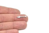 Steel Fish Bone Charm, Stainless Steel Fish Bone Charms With 1 Loop, Blanks, Findings (22/32x0.80mm) SMP2147