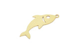 Brass Fish Charm, Raw Brass Fish Charms With 1 Loop, Blanks, Findings (15/20/30x0.60mm) SMP2150