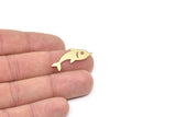 Brass Fish Charm, Raw Brass Fish Charms With 1 Loop, Blanks, Findings (15/20/30x0.60mm) SMP2150