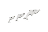 Steel Fish Charm, Stainless Steel Fish Charms With 1 Loop, Blanks, Findings (15/20/30x0.80mm) SMP2150