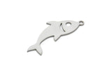 Steel Fish Charm, Stainless Steel Fish Charms With 1 Loop, Blanks, Findings (15/20/30x0.80mm) SMP2150
