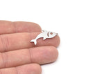Steel Fish Charm, Stainless Steel Fish Charms With 1 Loop, Blanks, Findings (15/20/30x0.80mm) SMP2150