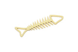 Brass Fish Bone Charm, Raw Brass Fish Bone Charms, Findings (30x8x0.60mm) SMP2152