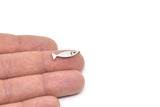 Steel Fish Charm, Stainless Steel Fish Charms With 1 Loop, Findings (20x7x0.80mm) SMP2153
