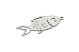 Steel Fish Charm, Stainless Steel Fish Charms With 1 Loop, Findings (31x13x0.80mm) SMP2154