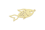 Brass Fish Charm, Raw Brass Gold Fish Charms With 1 Loop, Findings (31x16x0.60mm) SMP2156