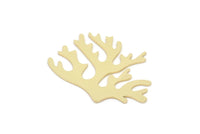 Brass Reef Charm, Raw Brass Coral Charms, Findings (19x25x0.60mm) SMP2163