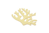 Brass Reef Charm, Raw Brass Coral Charms, Findings (19x25x0.60mm) SMP2163