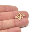 Brass Reef Charm, Raw Brass Coral Charms, Findings (20x15x0.60mm) SMP2164
