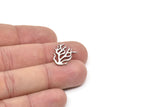 Steel Reef Charm, Stainless Steel Coral Charms, Findings (21x15x0.80mm) SMP2165