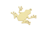 Brass Frog Charm, Raw Brass Frog Charms With 1 Loop, Findings (17/22x0.60mm) SMP2166