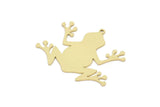 Brass Frog Charm, Raw Brass Frog Charms With 1 Loop, Findings (17/22x0.60mm) SMP2166