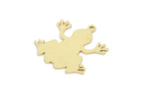 Brass Frog Charm, Raw Brass Frog Charms With 1 Loop, Findings (16/21x0.60mm) SMP2169
