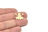 Brass Frog Charm, Raw Brass Frog Charms With 1 Loop, Findings (16/21x0.60mm) SMP2169
