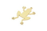 Brass Frog Charm, Raw Brass Frog Charms With 1 Loop, Findings (22x14x0.60mm) SMP2173