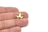 Brass Frog Charm, Raw Brass Frog Charms With 1 Loop, Findings (22x14x0.60mm) SMP2173