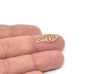 Brass Fish Charm, Raw Brass Fish Charms With 1 Loop, Blanks, Findings (22/32x0.60mm) SMP2175