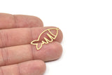 Brass Fish Charm, Raw Brass Fish Charms With 1 Loop, Blanks, Findings (22/32x0.60mm) SMP2175